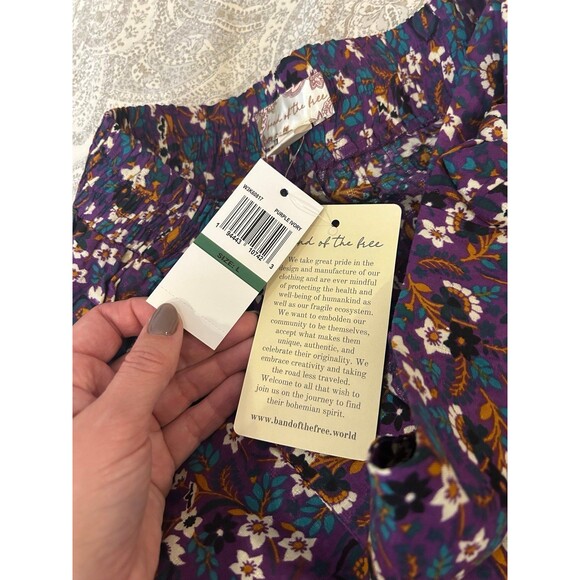 NWT Band of The Free Linaelle Purple Floral Wrap Skirt Boho large - Picture 3 of 3